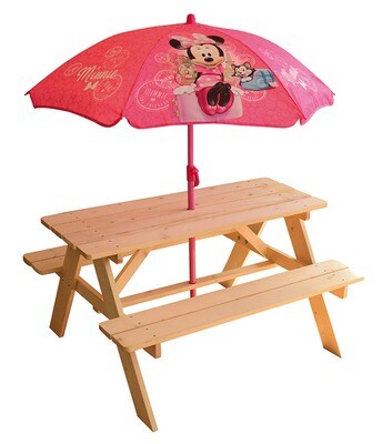 DISNEY MINNIE - Table de pique-nique avec parasol