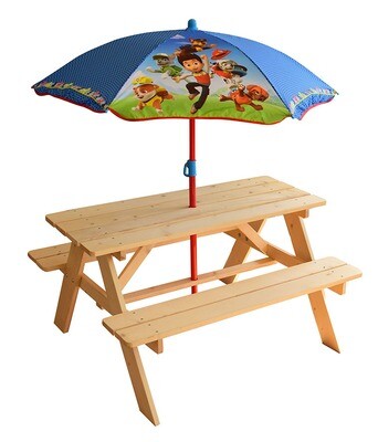 PAT'PATROUILLE - Table de pique-nique avec parasol