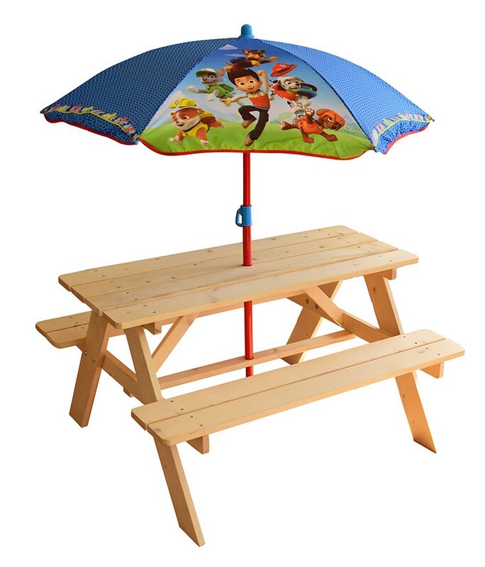 PAT'PATROUILLE - Table de pique-nique avec parasol PAT'PATROUILLE - Table de pique-nique avec parasol