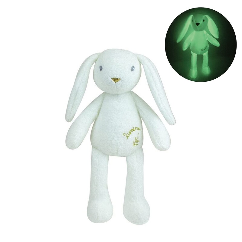 LUMINOU - LAPIN - Peluche blanche 21 cm