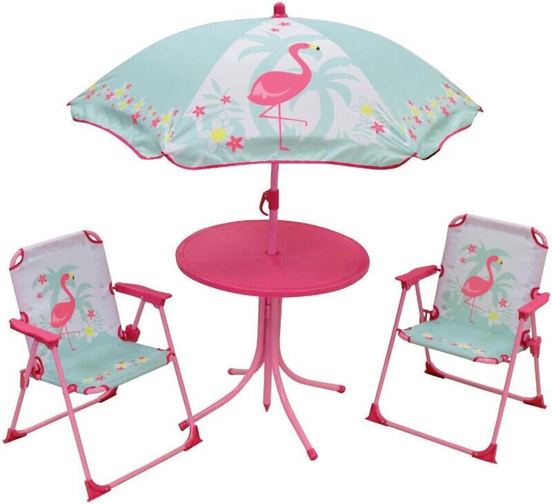 FLAMANT ROSE - Set de jardin enfant 4 pièces