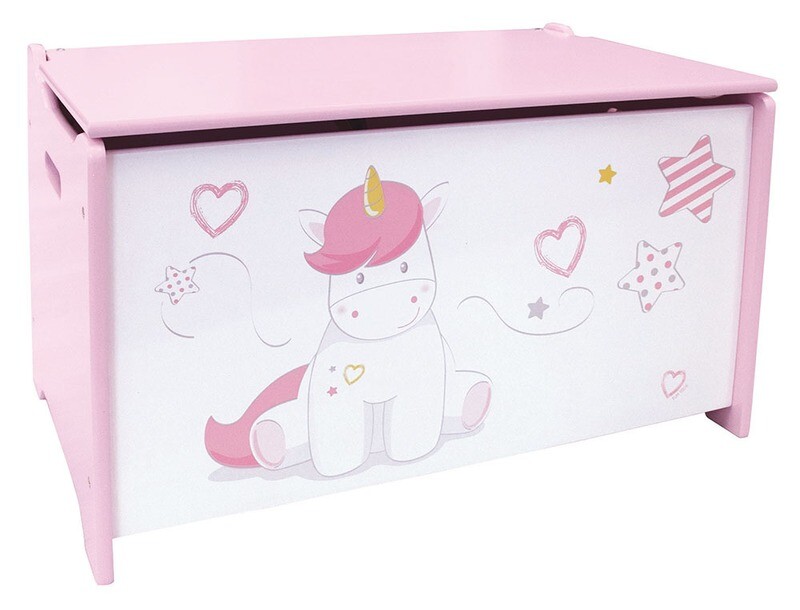 LICORNE - Coffre à  jouets - Coffre de rangement en bois pour enfants