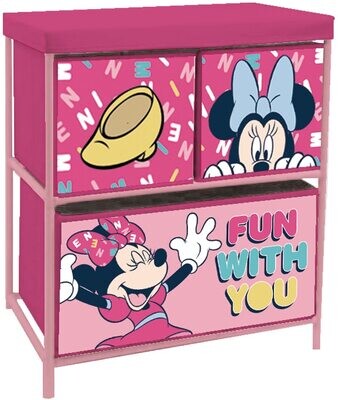 DISNEY MINNIE - Meuble de rangement 3 corbeilles