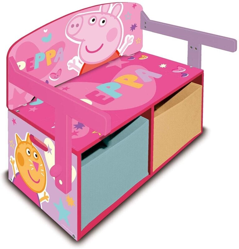 PEPPA PIG - Bureau 3 en 1 - Rangement - Banc