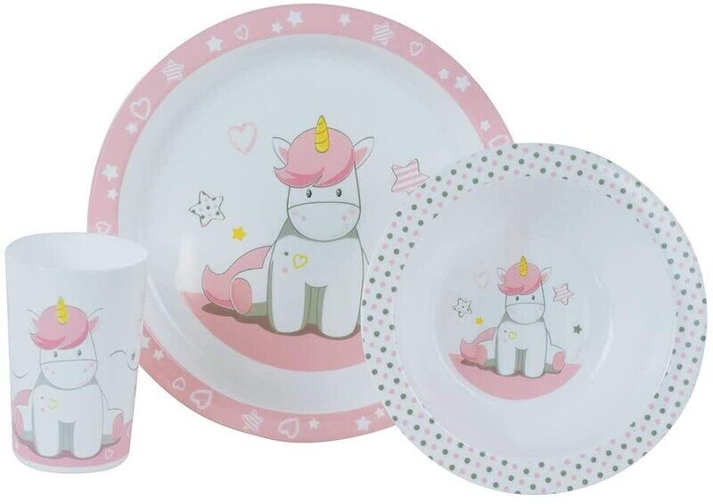 LICORNE - Ensemble repas (assiette, bol, verre)