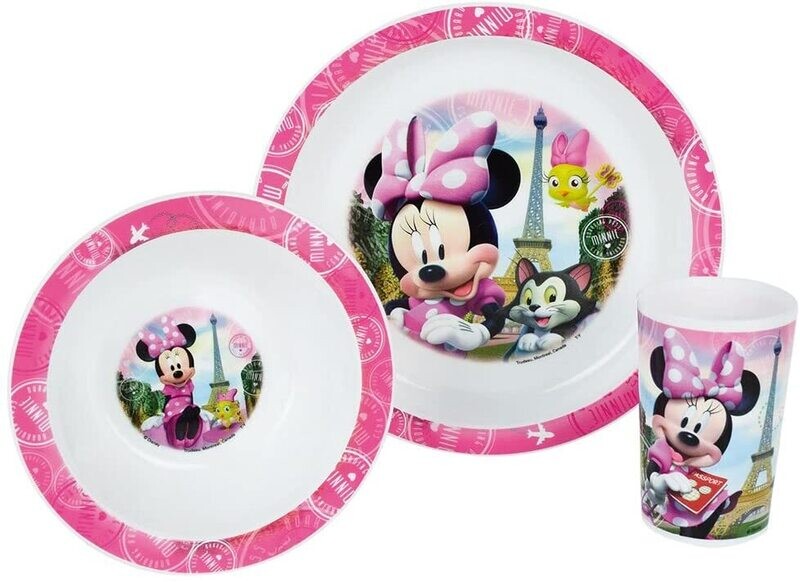 DISNEY MINNIE - Ensemble repas (assiette, bol, verre)