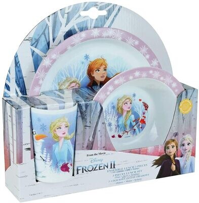 DISNEY REINE DES NEIGES - Ensemble repas (assiette, bol, verre)