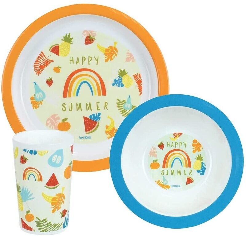 FRUITY'S - Ensemble repas (assiette, bol, verre)