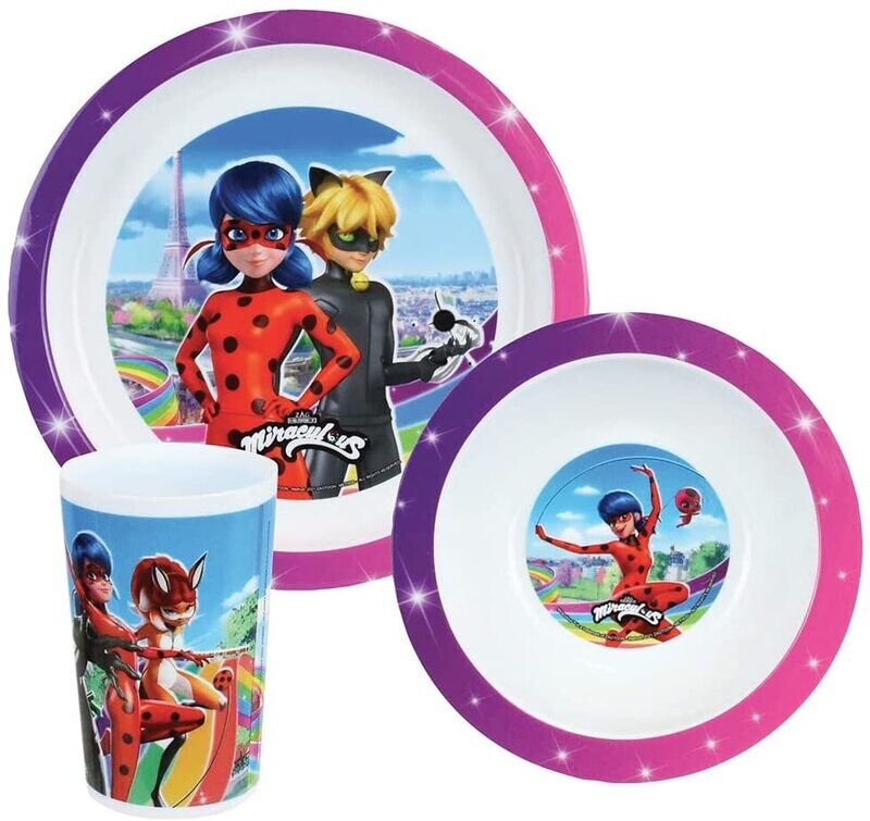 MIRACULOUS - Ensemble repas (assiette, bol, verre)