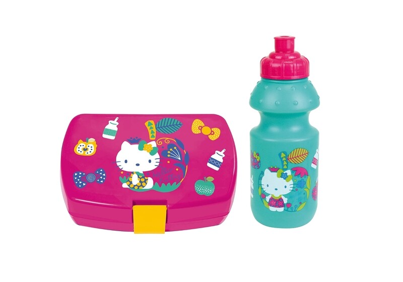 HELLO KITTY - Ensemble goûter 2 pièces (boite goûter, gourde)