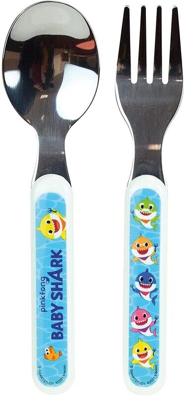 BABY SHARK - Ensemble couverts inox (fourchette, cuillère)