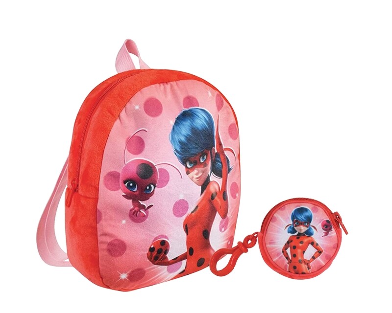 MIRACULOUS - Sac à dos 28 cm + Porte monnaie Ø 8 cm