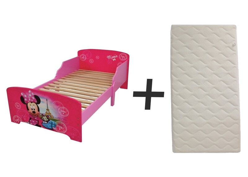 DISNEY MINNIE - Lit 140 x 70  cm - Sommier et matelas climatisé (face été / hiver) inclus -FUN HOUSE
