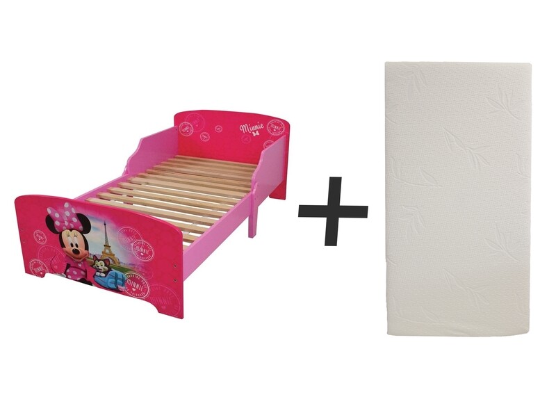 DISNEY MINNIE - Lit 140 x 70  cm - Sommier et matelas droit inclus - FUN HOUSE
