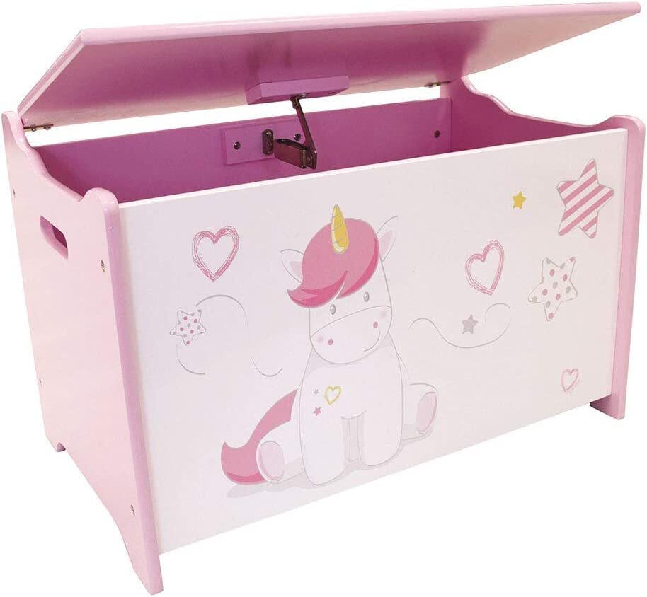 LICORNE - Coffre à  jouets - Coffre de rangement en bois pour enfants