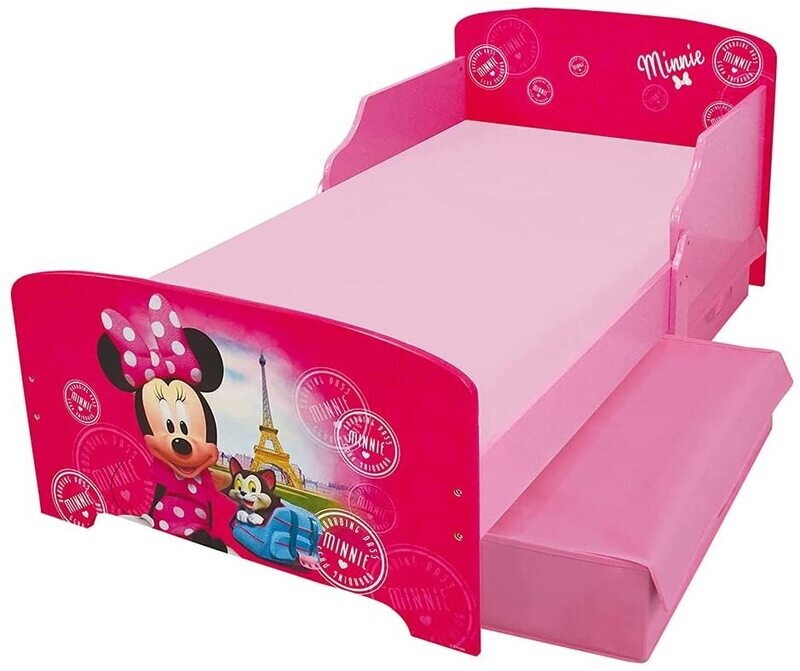DISNEY MINNIE - Lit sommier lattes 140x70  cm et 2 tiroirs de rangement de rangement