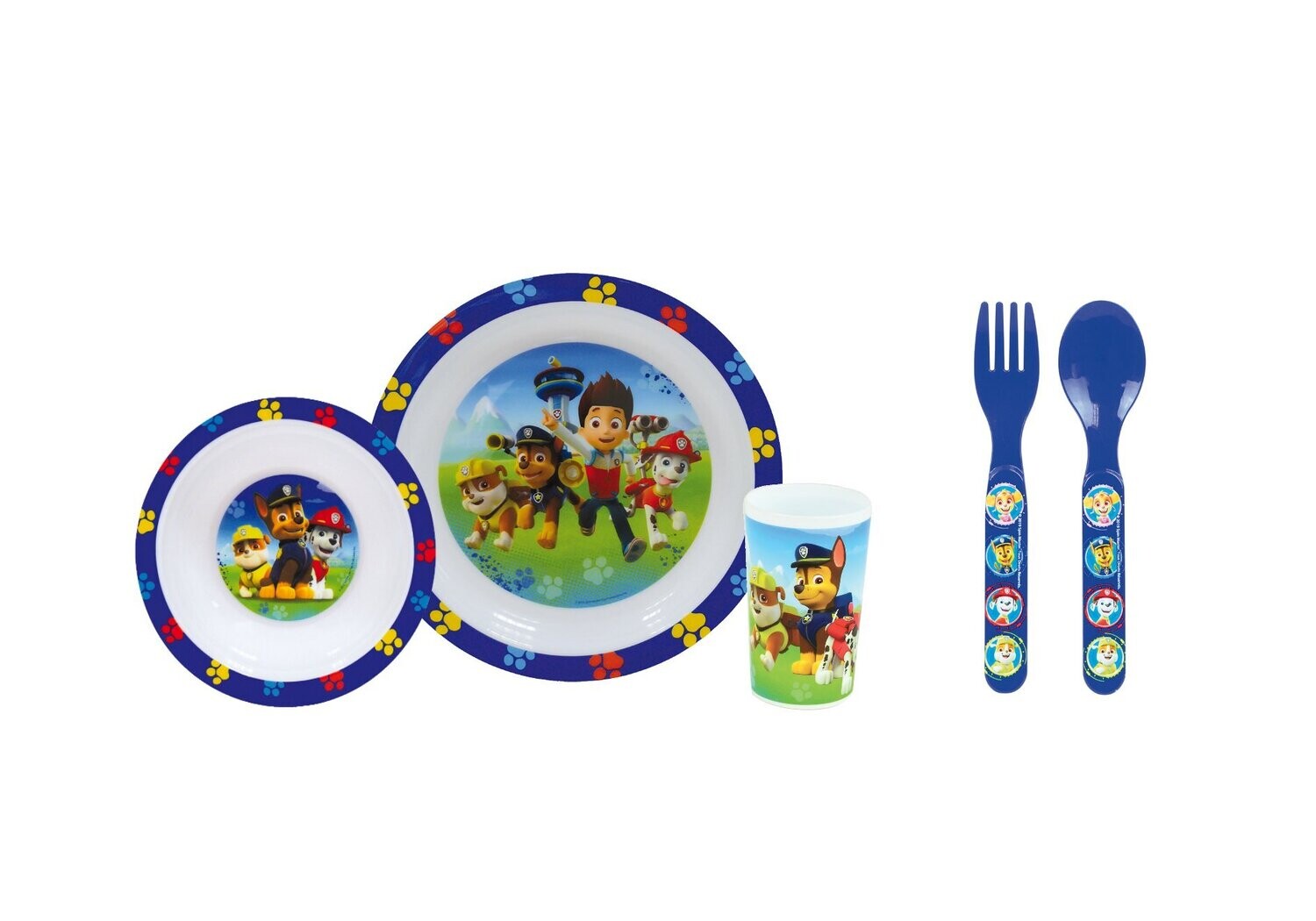 Pat Patrouille ensemble repas incluant 1 verre 220 ml, 1 assiette et 1 bol  micro-ondables pour enfant
