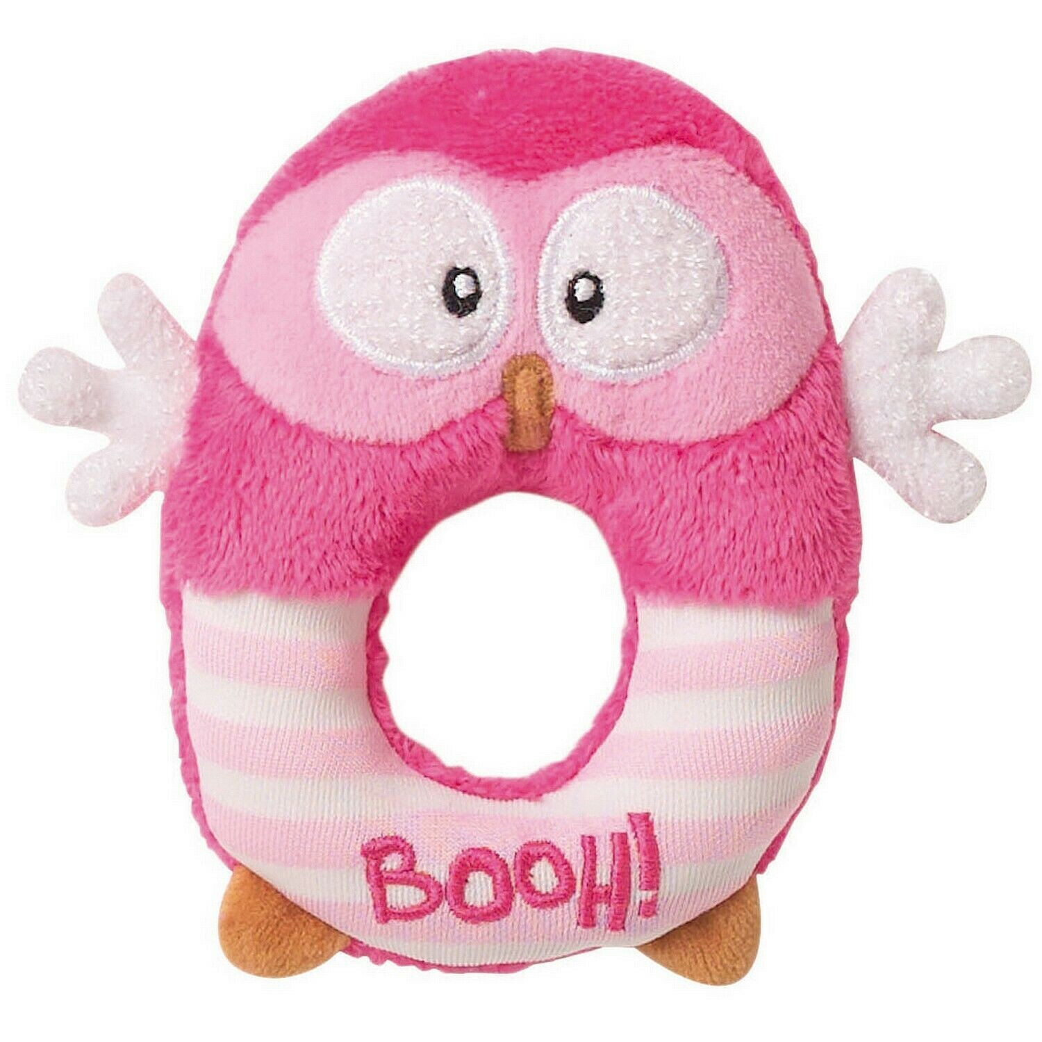 LUMINOU - BOOH - Anneau hochet peluche 11 cm, Couleur: Rose