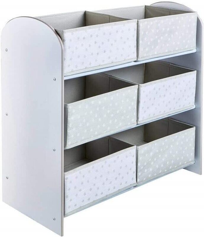 Meuble de Rangement 6 corbeilles Blanc