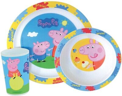 PEPPA PIG - Ensemble repas (assiette, bol, verre)