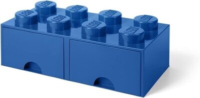 LEGO - Brique bleue de rangement empilable 8 plots avec tiroirs