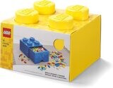 LEGO - Brique jaune de rangement empilable 4 plots avec tiroir