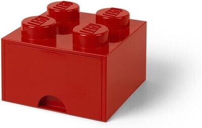 LEGO - Brique rouge de rangement empilable 4 plots avec tiroir