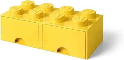 LEGO - Brique jaune de rangement empilable 8 plots avec tiroirs