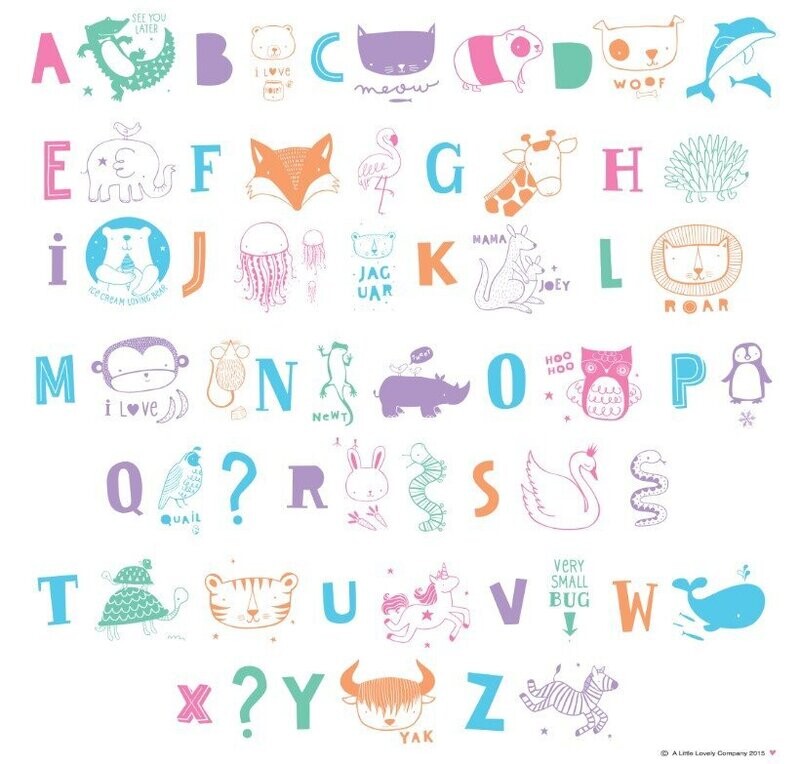 PASTEL - Ensemble de lettres et animaux ABC