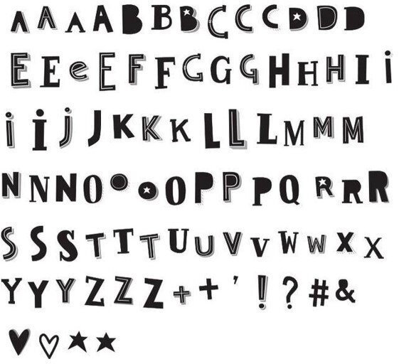 Pack 85 FUNKY BLACK LETTERS & SYMBOLS
