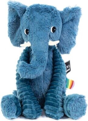LES PTIPOTOS - Peluche éléphant bleu en velours 35 cm