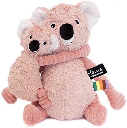 LES PTIPOTOS -Peluches Koala maman et son bébé rose +/- 35 cm