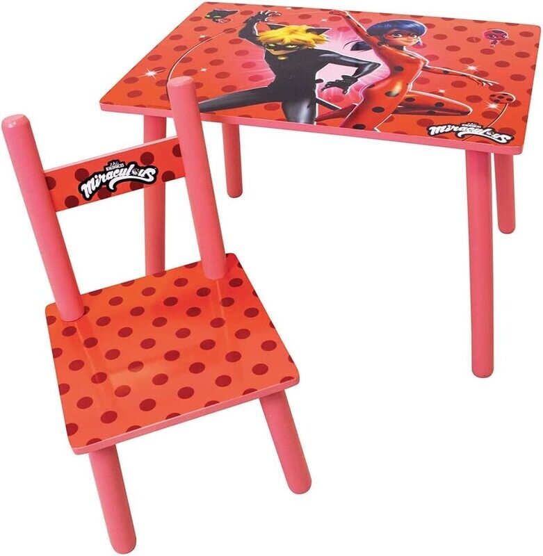 MIRACULOUS - Table + 1 chaise en bois