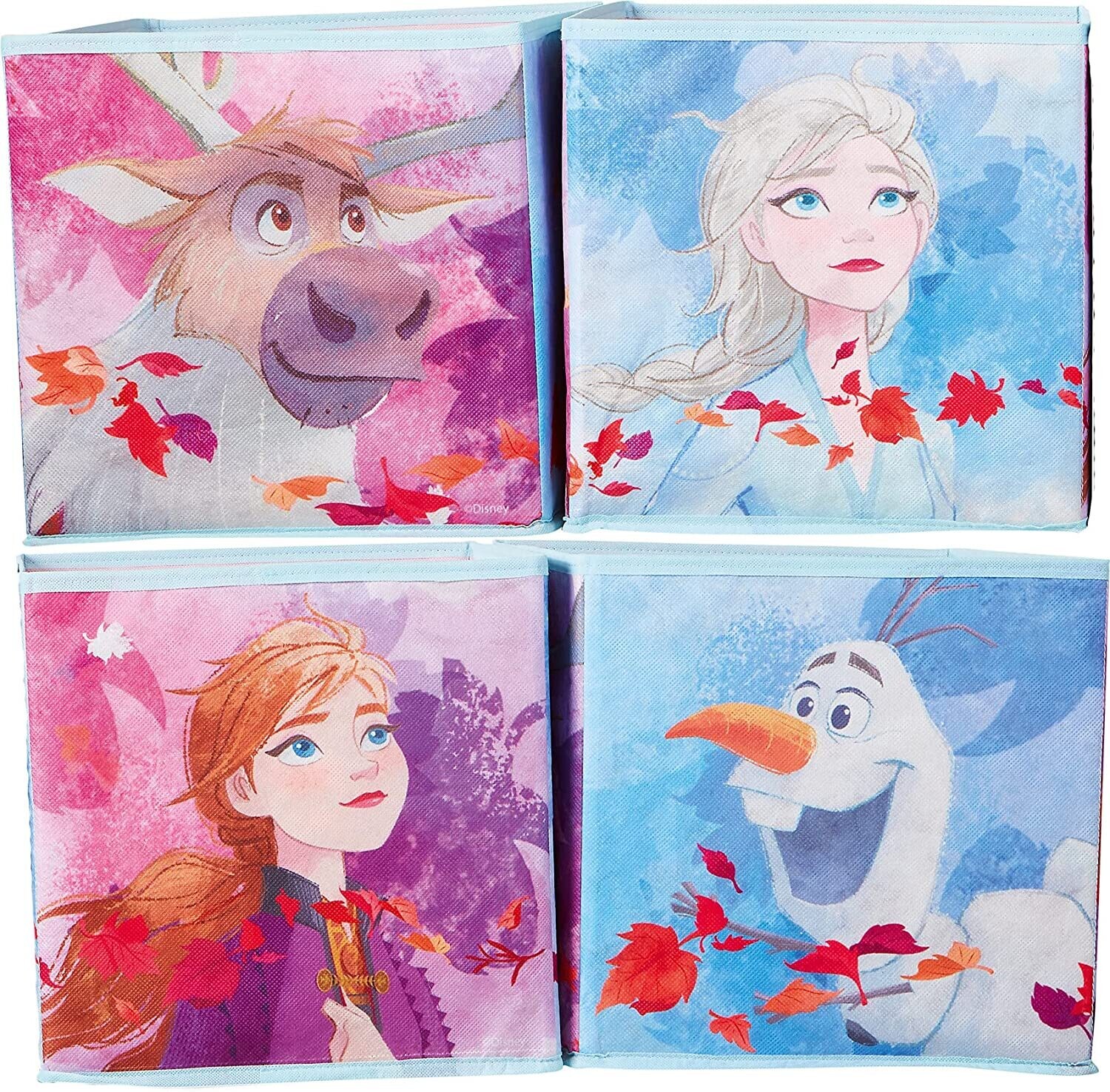 LA REINE DES NEIGES - LOT DE 4 CUBES DE RANGEMENT ET DÉCORATIFS