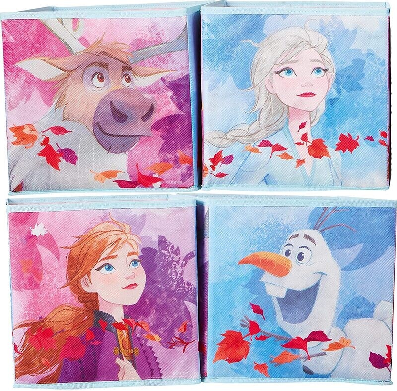 LA REINE DES NEIGES - LOT DE 4 CUBES DE RANGEMENT ET DÉCORATIFS