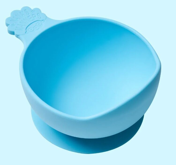 1er Stage - Bol bleu en silicone avec ventouse - (Dès 4 mois)