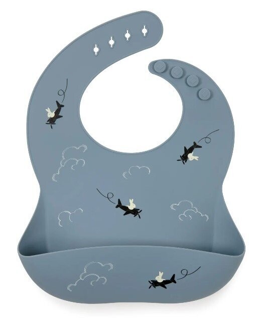 Bavoir récupérateur en silicone - Aviateur gris