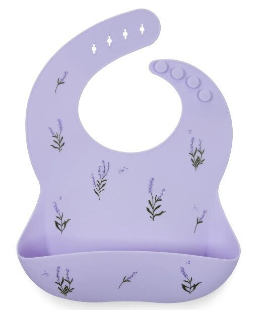 Bavoir récupérateur en silicone - Lavande violet