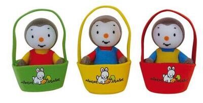 T'CHOUPI -  Peluche dans panier 12 cm - Assortiment de 3 peluches