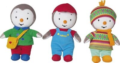 T'CHOUPI -  Peluche 17 cm - Assortiment de 3 peluches