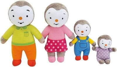 T'CHOUPI - Coffret famille - Lot de 4 Peluches 19 cm