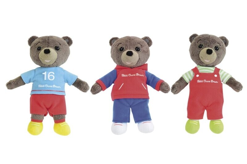 PETIT OURS BRUN - Peluche 18 cm - Assortiment de 3 peluches PETIT OURS BRUN - Peluche 18 cm - Assortiment de 3 peluches