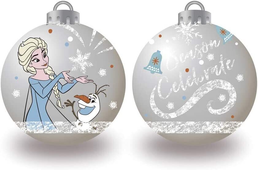 DISNEY REINE DES NEIGES - Lot de 6 boules argent de Noël