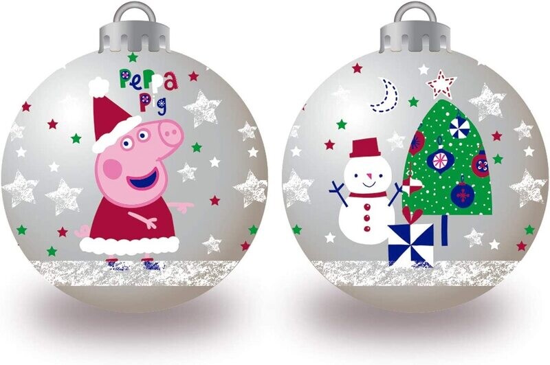 PEPPA PIG - Lot de 10 boules argent de Noël
