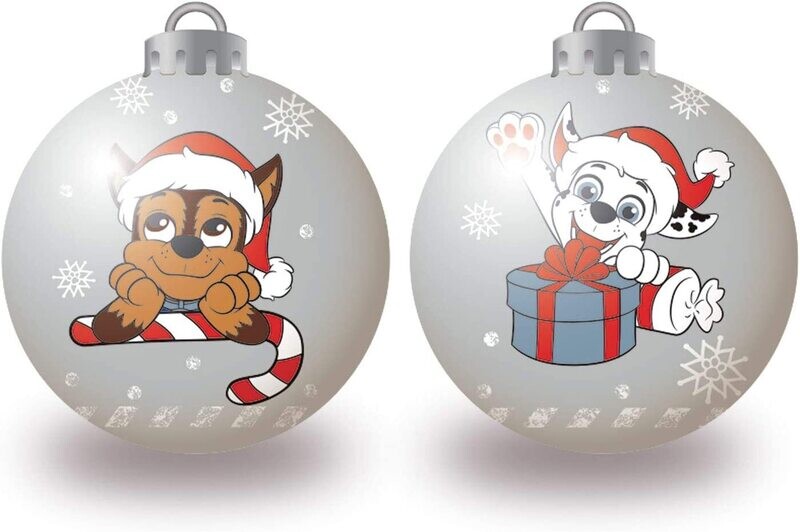 PAT'PATROUILLE - Lot de 6 boules argent de Noël