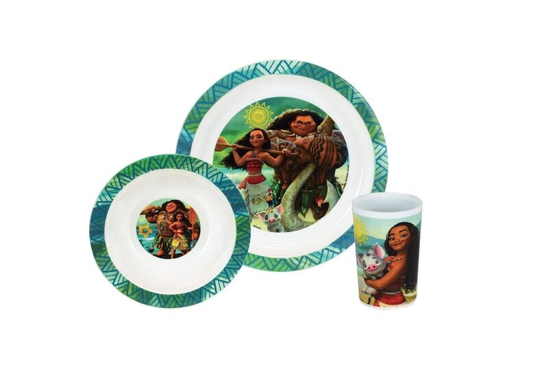 DISNEY VAIANA - Ensemble repas (assiette, bol, verre)