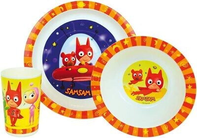 SAMSAM - Ensemble repas (assiette, bol, verre)