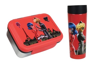 MIRACULOUS - Lot gourde thermos et boite goûter en inox