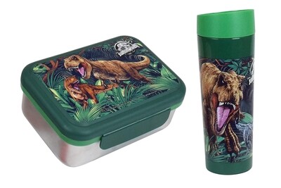 JURASSIC WORLD - Lot gourde thermos et boite goûter en inox