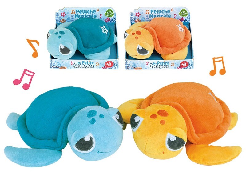 MA PETITE CARAPACE - Peluche musicale tortue 25 cm